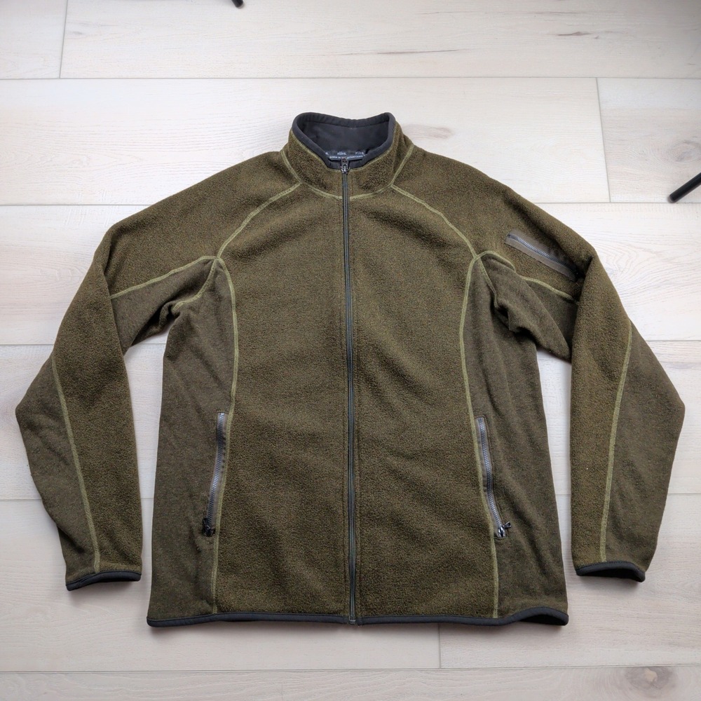 Kuhl Alfpaca Kashmira Fleece Jacket Mens XL Olive Green Full Zip Outdoor Hiking